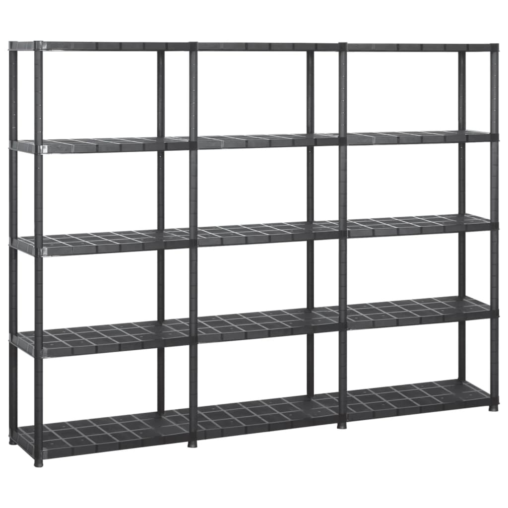 8720286289204_a_en_hd_1 vidaXL Storage Shelf 5-Tier Black 213x38x170 cm Plastic - Image 1