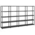 vidaXL Storage Shelf 5-Tier Black 284x38x170 cm Plastic
