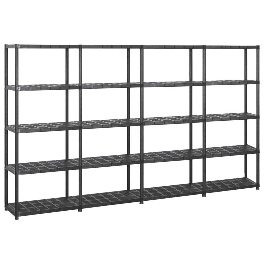 8720286289242_a_en_hd_1 vidaXL Storage Shelf 5-Tier Black 284x38x170 cm Plastic - Image 1