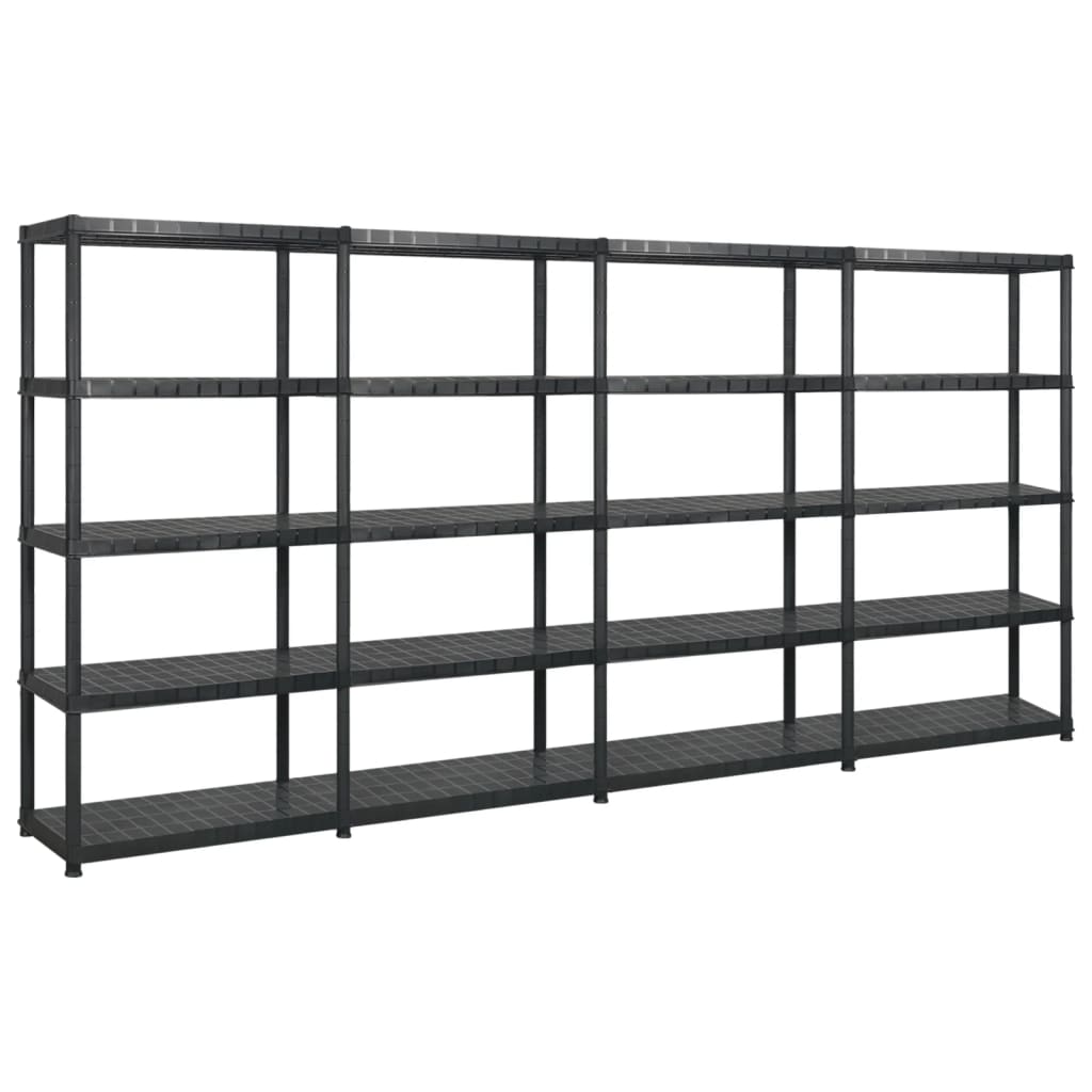 8720286289259_a_en_hd_1 vidaXL Storage Shelf 5-Tier Black 340x40x185 cm Plastic - Image 1