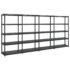 vidaXL Storage Shelf 5-Tier Black 366x45.7x185 cm Plastic