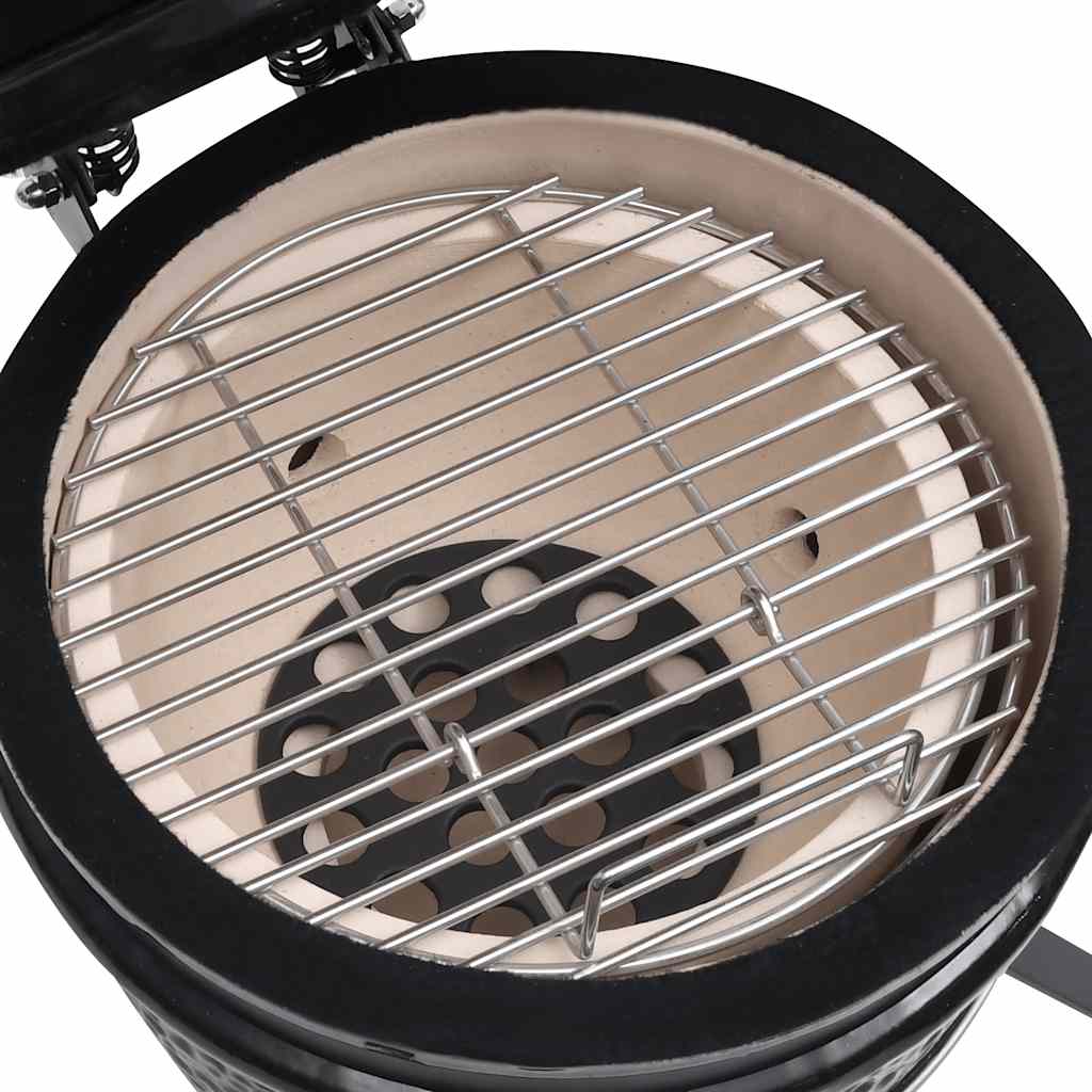 8720286290354_g_en_hd_6 vidaXL 2-in-1 Kamado Barbecue Grill Smoker Ceramic 56 cm Black - Image 7