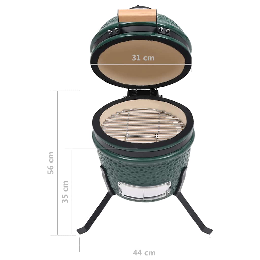 8720286290361_g_en_hd_11 vidaXL 2-in-1 Kamado Barbecue Grill Smoker Ceramic 56 cm Green - Image 12