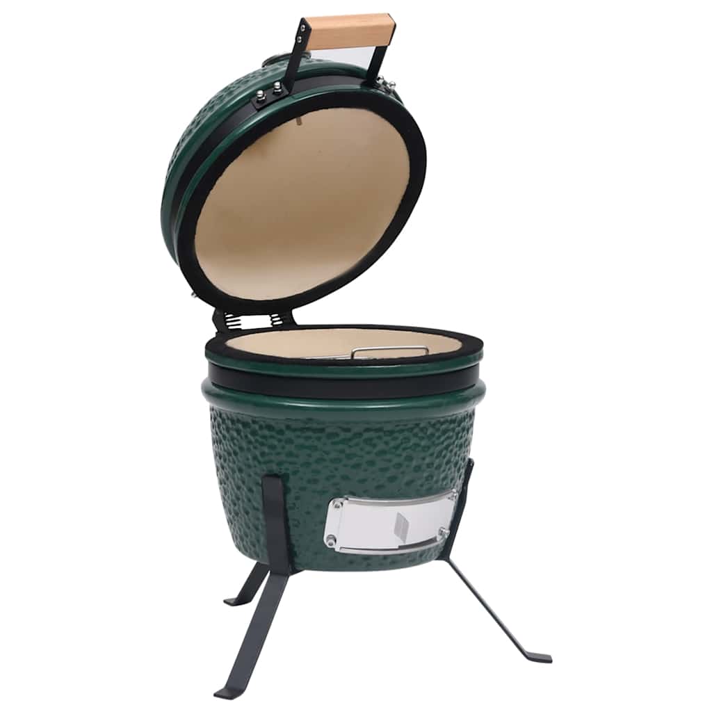 8720286290361_g_en_hd_3 vidaXL 2-in-1 Kamado Barbecue Grill Smoker Ceramic 56 cm Green - Image 4