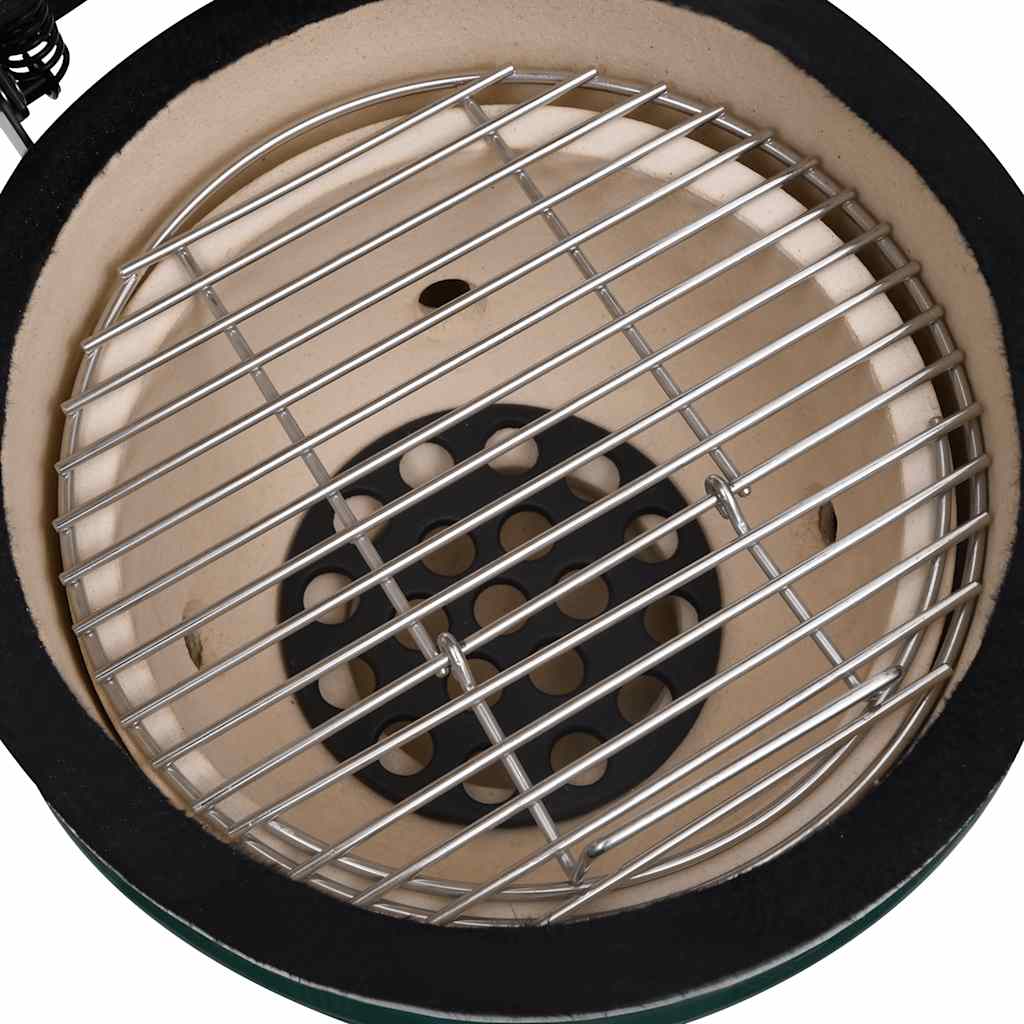 8720286290361_g_en_hd_6 vidaXL 2-in-1 Kamado Barbecue Grill Smoker Ceramic 56 cm Green - Image 7