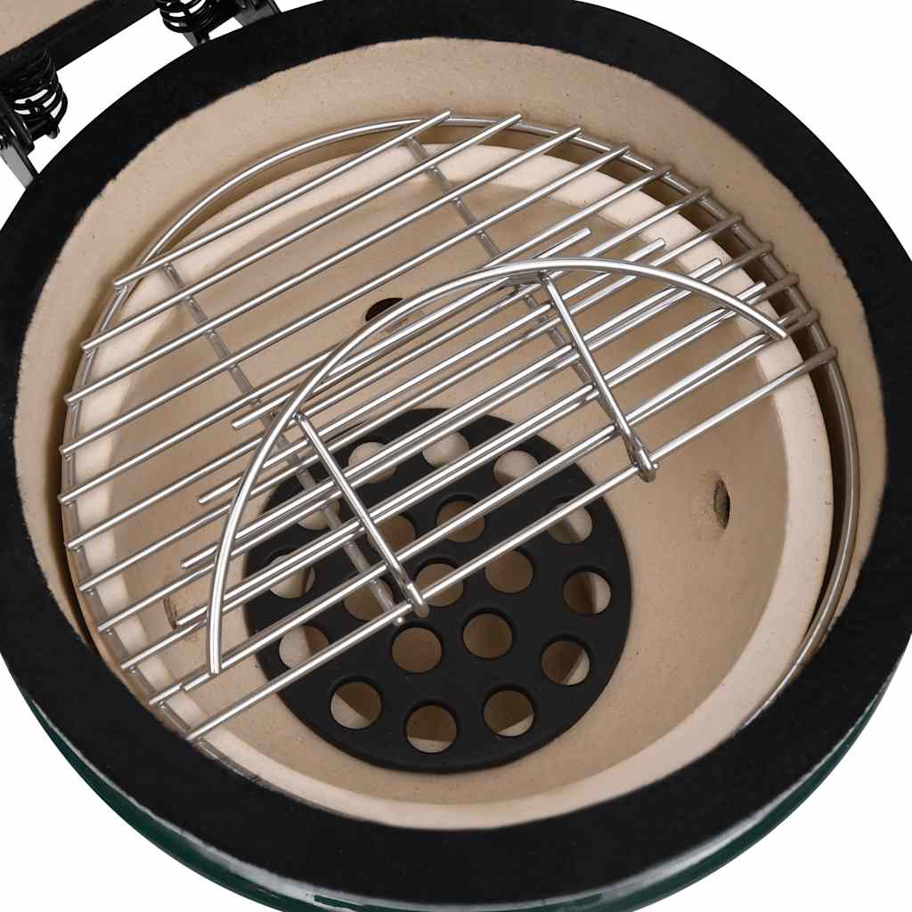 8720286290361_g_en_hd_7 vidaXL 2-in-1 Kamado Barbecue Grill Smoker Ceramic 56 cm Green - Image 8
