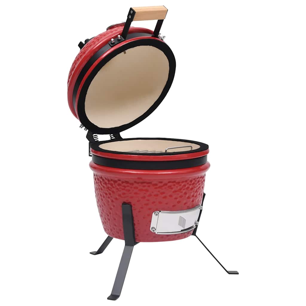 8720286290378_g_en_hd_3 vidaXL 2-in-1 Kamado Barbecue Grill Smoker Ceramic 56 cm Red - Image 4