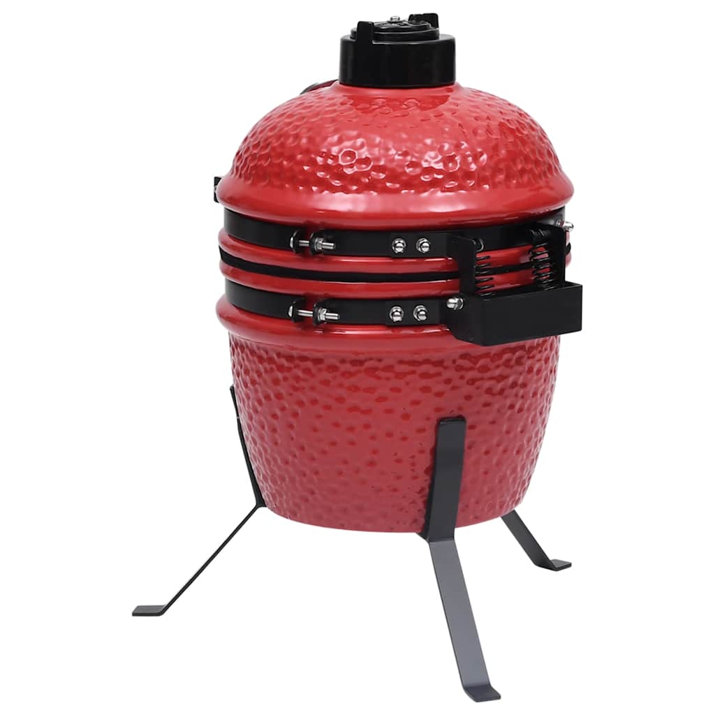 8720286290378_g_en_hd_4 vidaXL 2-in-1 Kamado Barbecue Grill Smoker Ceramic 56 cm Red - Image 5