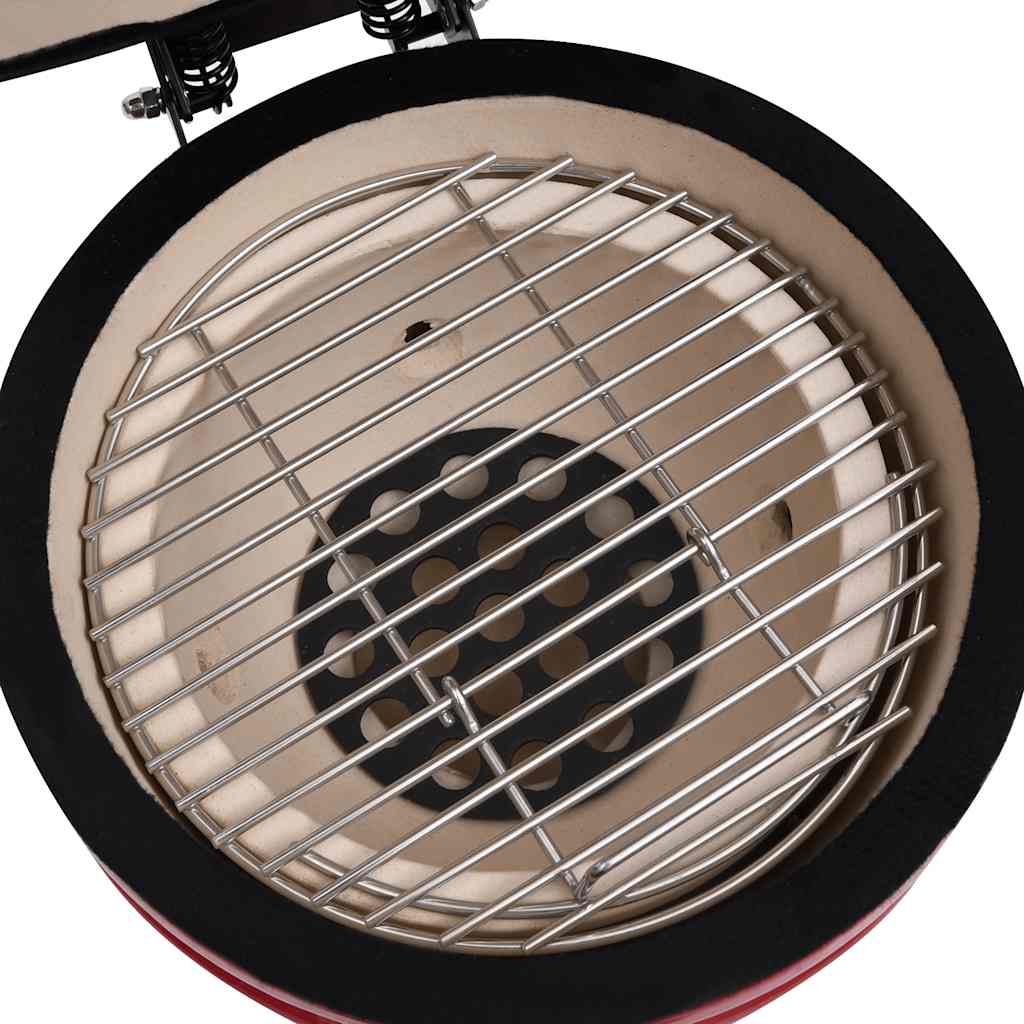 8720286290378_g_en_hd_6 vidaXL 2-in-1 Kamado Barbecue Grill Smoker Ceramic 56 cm Red - Image 7