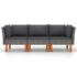 vidaXL 3-Seater Garden Sofa with Cushions Grey Poly Rattan - Image 3
