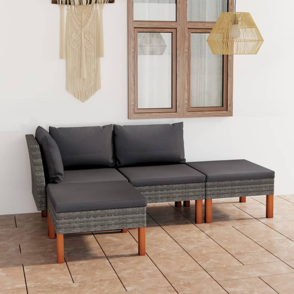 8720286290965_m_en_hd_1 vidaXL 4 Piece Garden Lounge Set with Cushions Poly Rattan Grey - Image 1