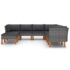 vidaXL 9 Piece Garden Lounge Set with Cushions Poly Rattan Grey - Image 3