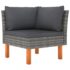 vidaXL 10 Piece Garden Lounge Set with Cushions Poly Rattan Grey - Image 4