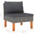vidaXL 10 Piece Garden Lounge Set with Cushions Poly Rattan Grey - Image 9