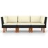 vidaXL 3-Seater Garden Sofa with Cushions Black Poly Rattan - Image 3