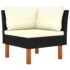 vidaXL 3-Seater Garden Sofa with Cushions Black Poly Rattan - Image 4