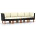 vidaXL 4-Seater Garden Sofa with Cushions Black Poly Rattan - Image 2