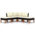 vidaXL 5 Piece Garden Lounge Set with Cushions Poly Rattan Black - Image 4