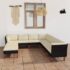 vidaXL 9 Piece Garden Lounge Set with Cushions Poly Rattan Black