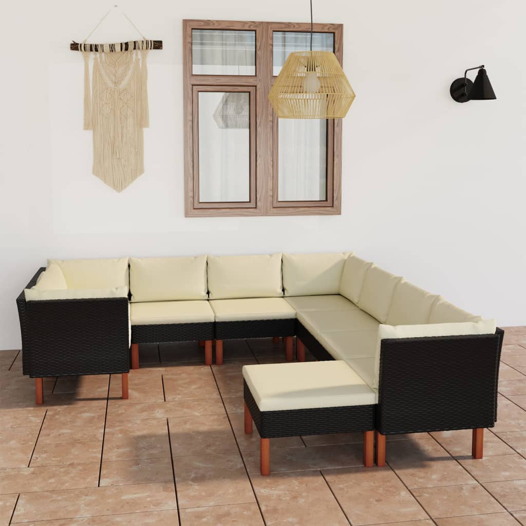 8720286291313_m_en_hd_1 vidaXL 9 Piece Garden Lounge Set with Cushions Poly Rattan Black - Image 1