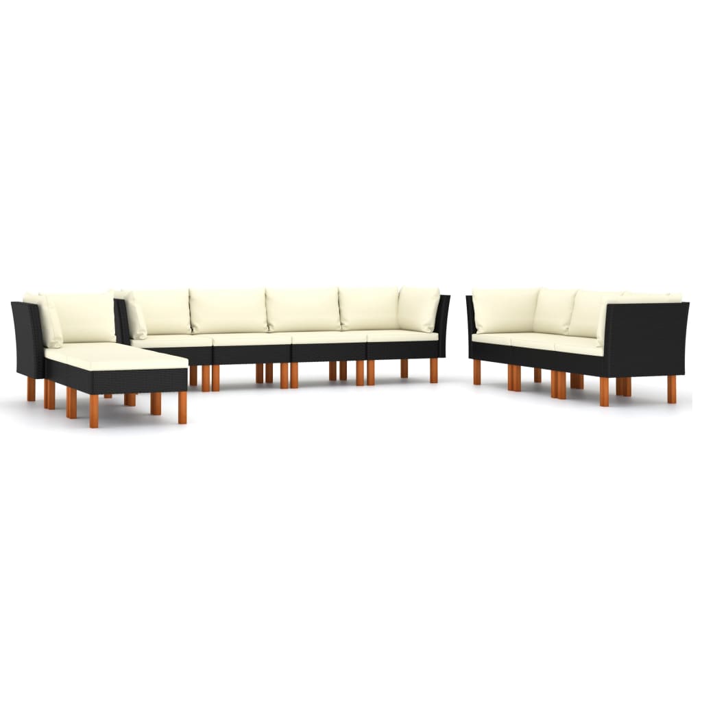 8720286291320_a_en_hd_1 vidaXL 10 Piece Garden Lounge Set with Cushions Poly Rattan Black - Image 2