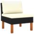 vidaXL 10 Piece Garden Lounge Set with Cushions Poly Rattan Black - Image 6