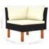 vidaXL 10 Piece Garden Lounge Set with Cushions Poly Rattan Black - Image 7