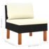 vidaXL 10 Piece Garden Lounge Set with Cushions Poly Rattan Black - Image 9