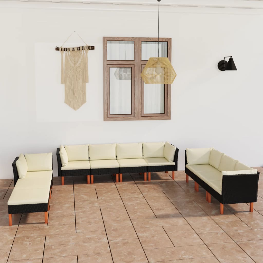 8720286291320_m_en_hd_1 vidaXL 10 Piece Garden Lounge Set with Cushions Poly Rattan Black - Image 1
