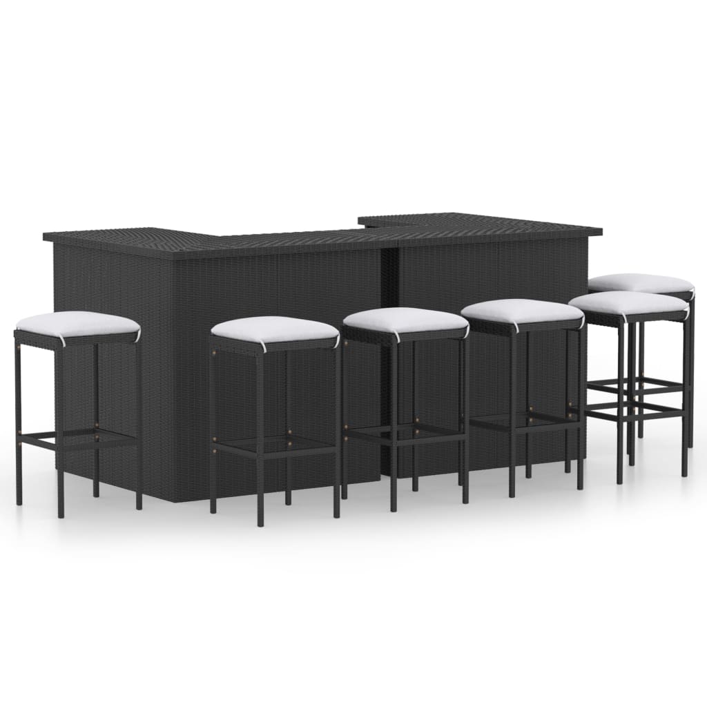 8720286291757_a_en_hd_1 vidaXL 8 Piece Garden Bar Set with Cushions Poly Rattan Black - Image 1