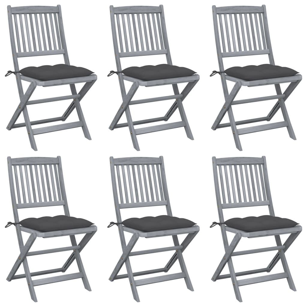 8720286296981_a_en_hd_1 vidaXL Folding Outdoor Chairs 6 pcs with Cushions Solid Acacia Wood - Image 1