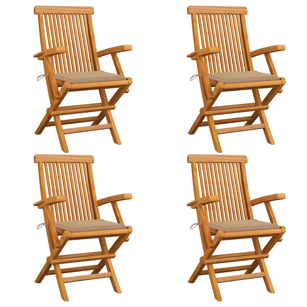 8720286298688_a_en_hd_1 vidaXL Garden Chairs with Beige Cushions 4 pcs Solid Teak Wood - Image 1