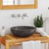 vidaXL Sink Grey Ø40x12 cm Marble