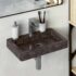 vidaXL Wall-mounted Sink Black 38x24x6.5 cm Marble