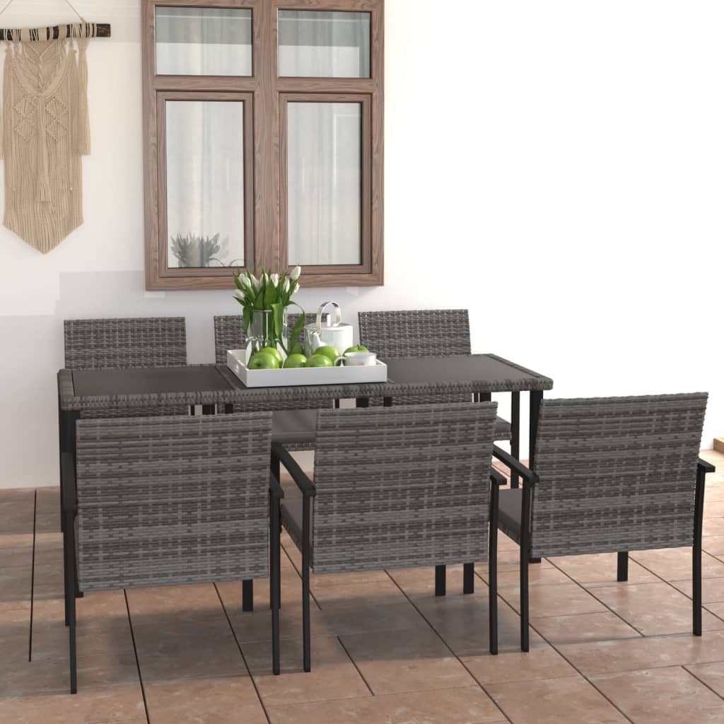 8720286301340_m_en_hd_1 vidaXL 7 Piece Garden Dining Set Poly Rattan Grey - Image 1