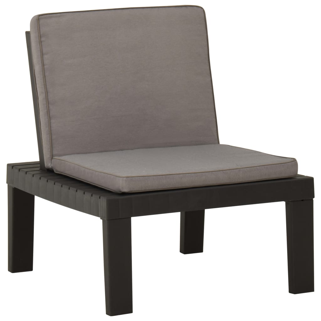8720286314708_a_en_hd_1 vidaXL Garden Lounge Chair with Cushion Plastic Grey - Image 1