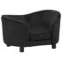 vidaXL Dog Sofa Black 69x49x40 cm Plush - Image 2