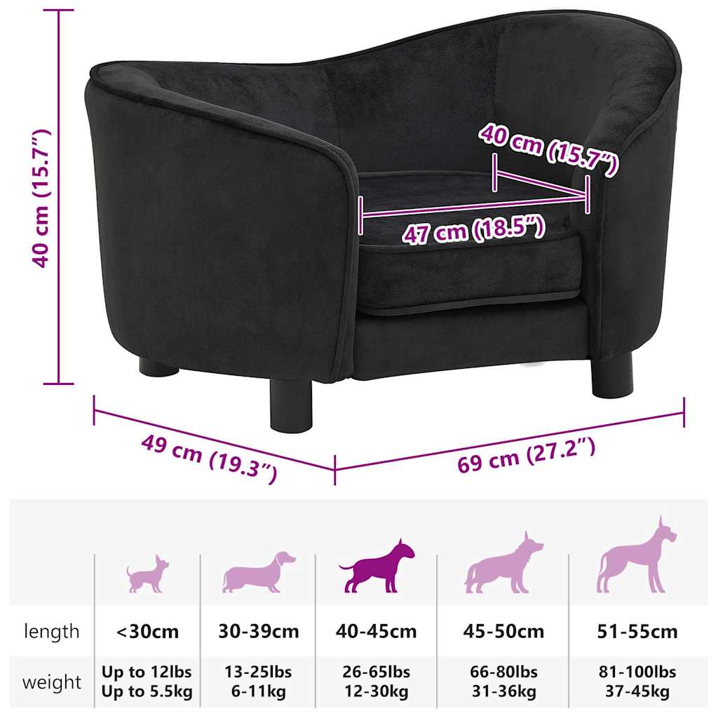 8720286315071_g_en_hd_7 vidaXL Dog Sofa Black 69x49x40 cm Plush - Image 9