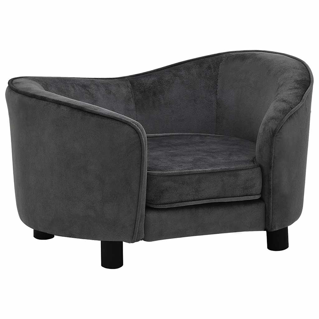 8720286315088_a_en_hd_1 vidaXL Dog Sofa Dark Grey 69x49x40 cm Plush - Image 2