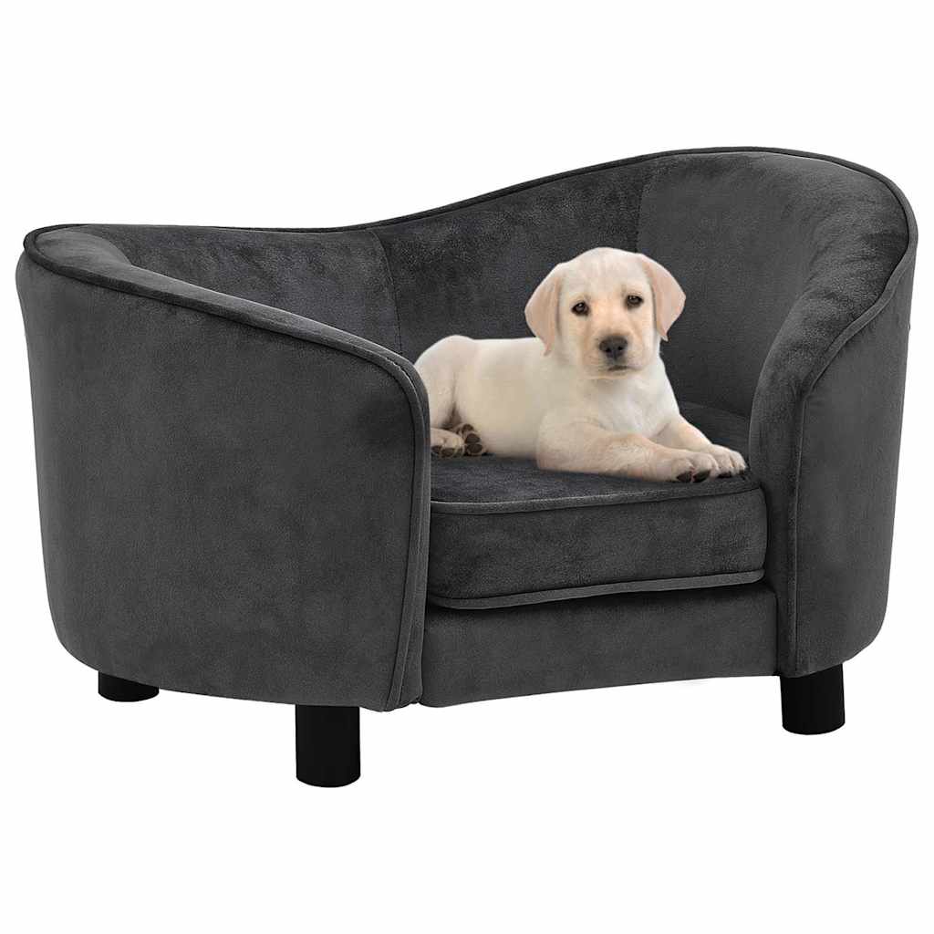 8720286315088_m_en_hd_1 vidaXL Dog Sofa Dark Grey 69x49x40 cm Plush - Image 1