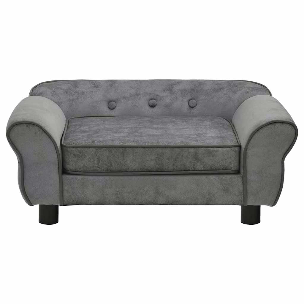 8720286315255_g_en_hd_1 vidaXL Dog Sofa Dark Grey 72x45x30 cm Plush - Image 2