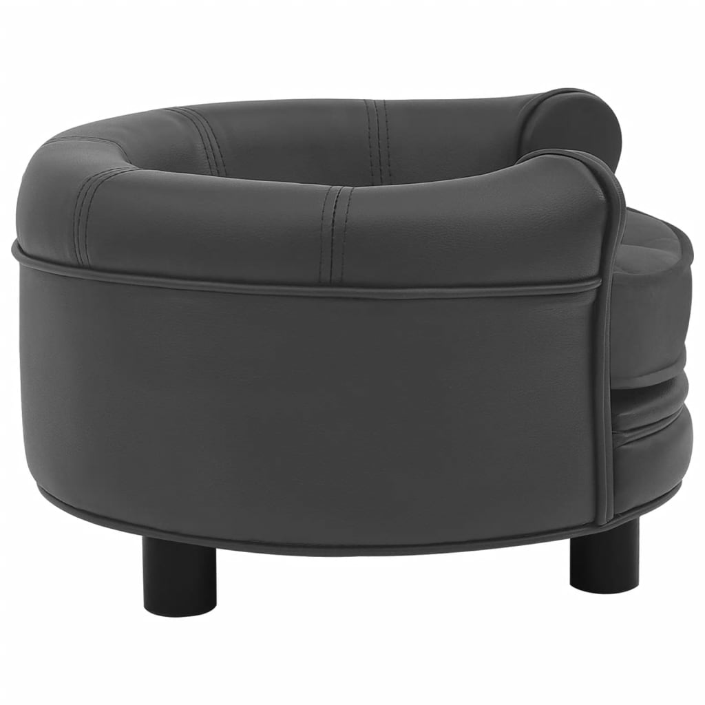 8720286315354_g_en_hd_2 vidaXL Dog Sofa Dark Grey 48x48x32 cm Plush and Faux Leather - Image 3