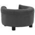 vidaXL Dog Sofa Dark Grey 48x48x32 cm Plush and Faux Leather - Image 4
