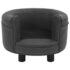 vidaXL Dog Sofa Dark Grey 48x48x32 cm Plush and Faux Leather - Image 5
