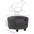 vidaXL Dog Sofa Dark Grey 48x48x32 cm Plush and Faux Leather - Image 9