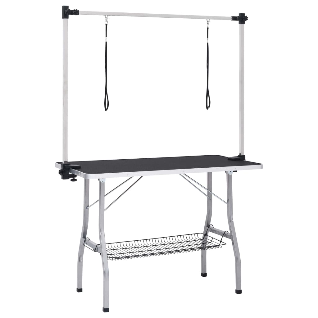 8720286318317_a_en_hd_1 vidaXL Adjustable Dog Grooming Table with 2 Loops and Basket - Image 2