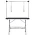 vidaXL Adjustable Dog Grooming Table with 2 Loops and Basket - Image 3