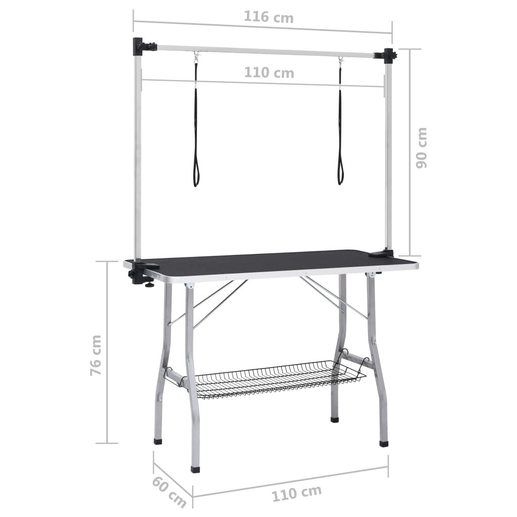 8720286318317_g_en_hd_9 vidaXL Adjustable Dog Grooming Table with 2 Loops and Basket - Image 11