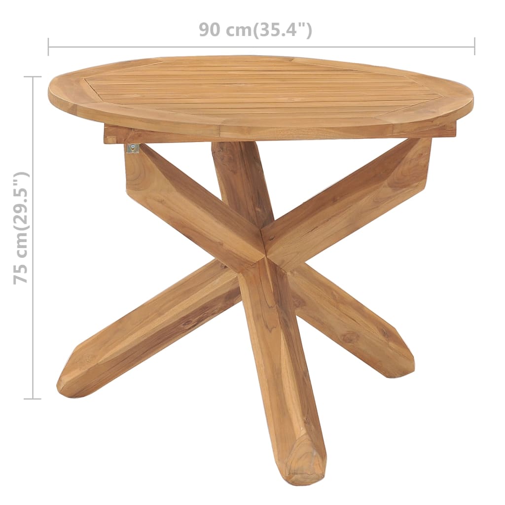 8720286318355_g_en_hd_5 vidaXL Garden Dining Table Ø90x75 cm Solid Wood Teak - Image 6