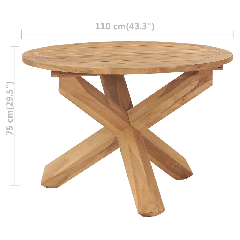 8720286318362_g_en_hd_5 vidaXL Garden Dining Table Ø110x75 cm Solid Wood Teak - Image 6